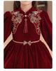 Korean Silver Fox Velvet 410g Girls' Formal Princess Dress - Autumn/Winter New Year's Gown