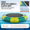 SucceBuy 12ft Inflatable Water Bouncer Recreational Water Trampoline Portable Bounce Swim Platform with Slide 3-Step Ladder
