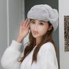 Women's Faux Rabbit Fur Winter Hat with Ear Protection, Cold-Proof, Thickened, Korean Style, Trendy and Warm for Outdoor Cycling.