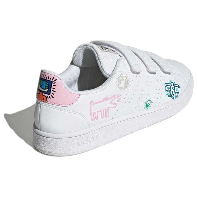 Adidas Keith Haring X  Neo Advancourt Base Comfortable Casual Durable Low-Top Skate Shoes Unisex Sneakers White GX3675