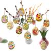 Easter Wooden Flat Ornaments Easter Eggs Rabbit Chicken Wood Pieces Spring Home Garden Party Decoration