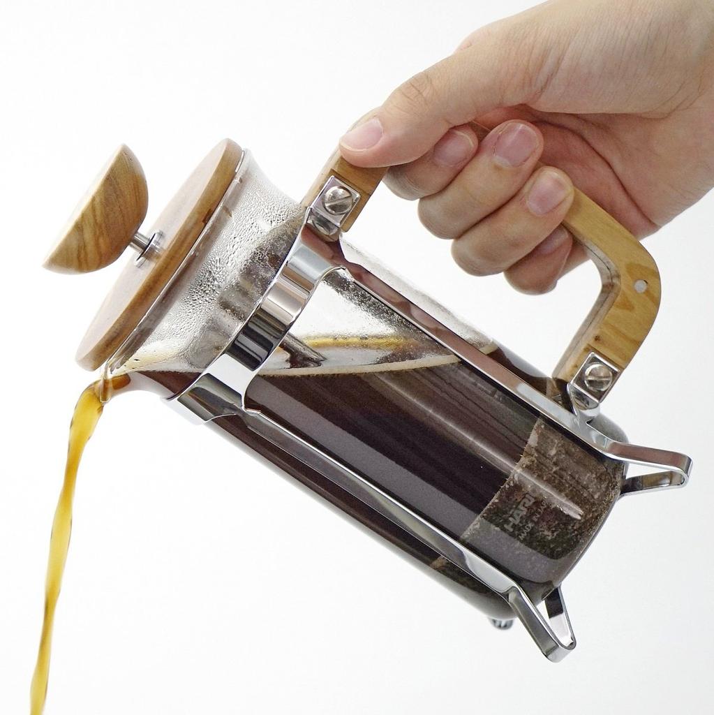 HARIO Cafe Wood Press Coffee Serving Press, Style, Drip, 4, Multi-Purpose, CPSW-4-OV