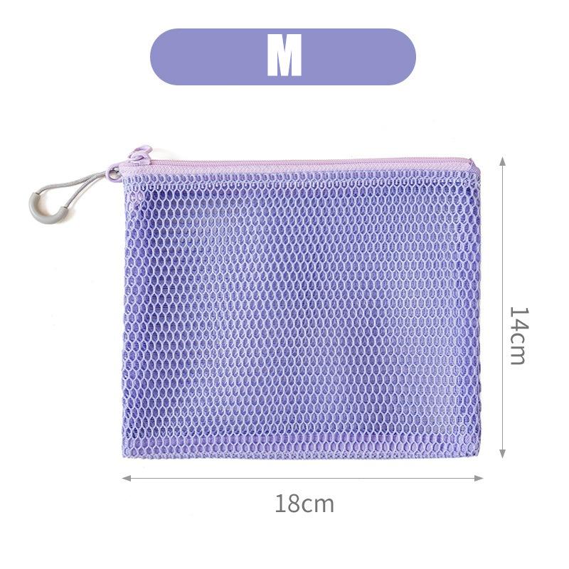 Bunte Netztasche mit doppeltem Reißverschluss, doppellagiges tragbares Münzfach, quadratisches Netz-Münzfach, Reiseaufbewahrungs-Tragetasche