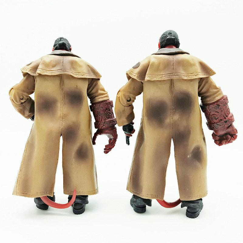 Mezco Studio Hellboy 7 Inches Figure Anime Trenchcoat Variant Hellboy Samaritan Pvc Hellboy Figure Model Toy Doll Collect Gift