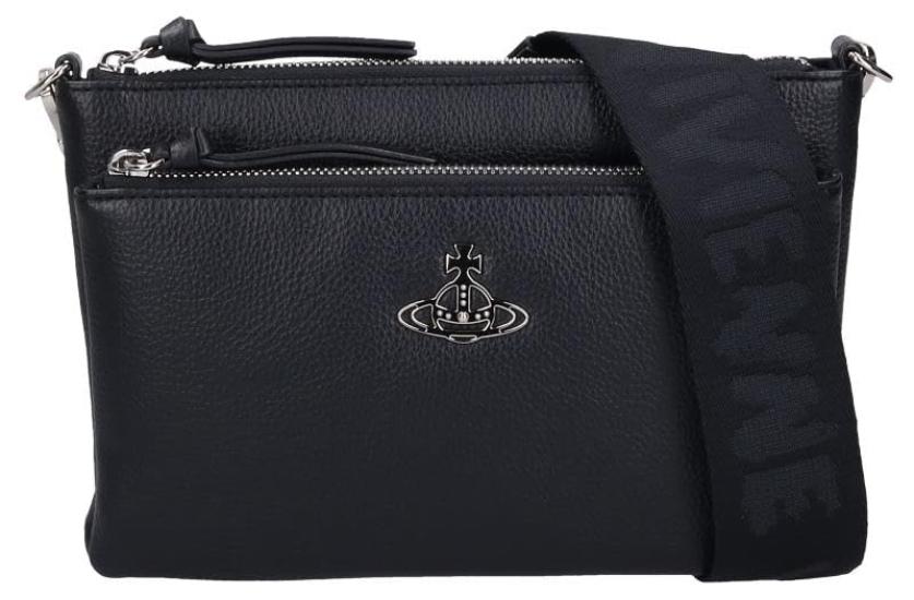 

Vivienne Westwood Penny Double Pouch Crossbody Shoulder Bag, 43030093U S000D N403, Black [Used]