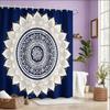 Boho Mandala Shower Curtain 180X180Cm – Black & White Geometric Paisley, Calming Spiritual Bathroom Decor, 12 Hooks