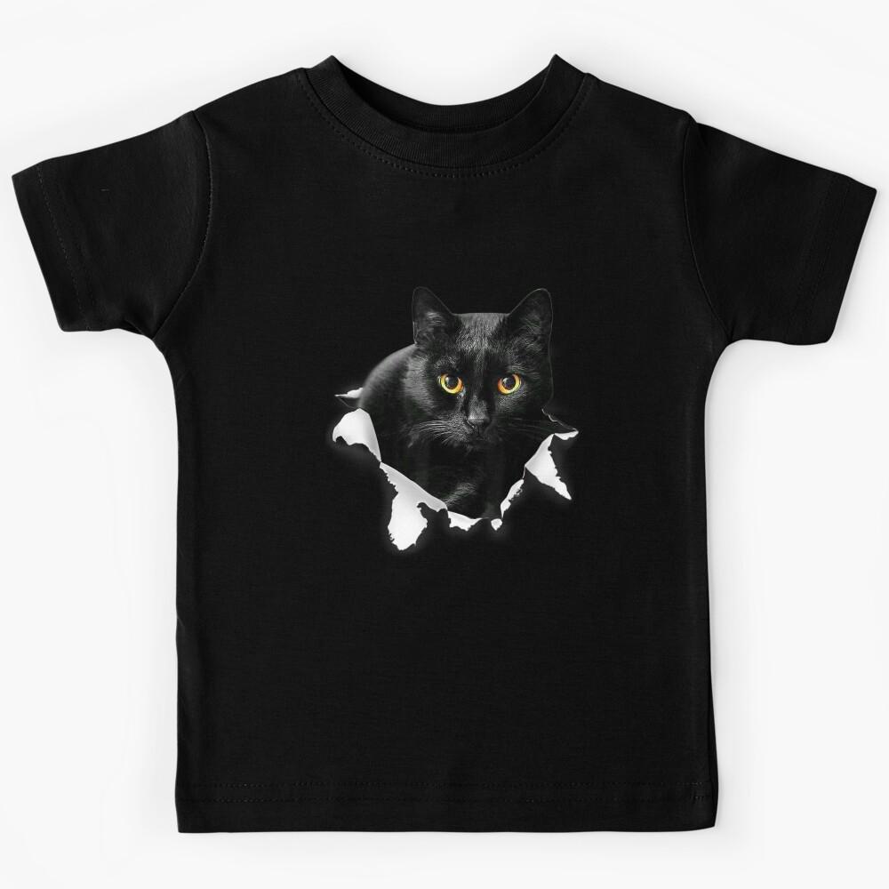 Black Cat Torn Cloth Gifts For Cat Lover, Cat Dad, Cat Mom T-Shirt Kids T-Shirt 120