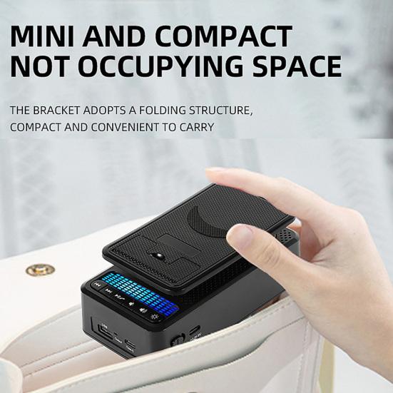 Mobile Phone Stand with Bluetooth-compatible Speaker Portable Folding Phone Stand USB Drive Holder Quick Charging Phone Holder