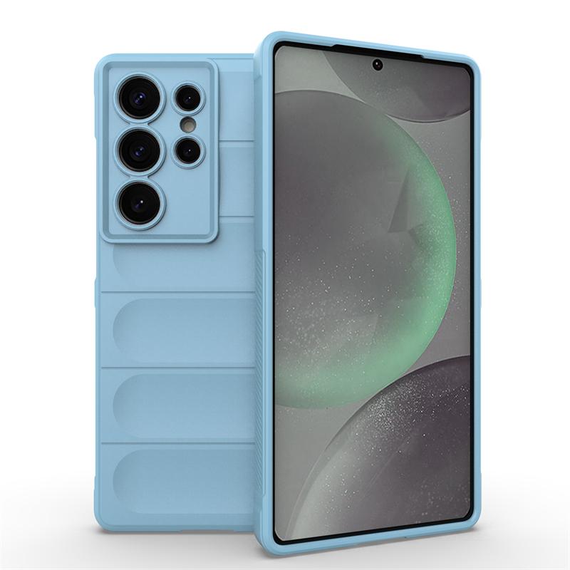 

Для Samsung Galaxy S25 Ultra Чехол Жидкий Силиконовый Чехол Samsung S25 Ultra Чехол Противоударный Резиновый Фьюжн Защитный Чехол для Телефона For S25 Ultra светло-синий