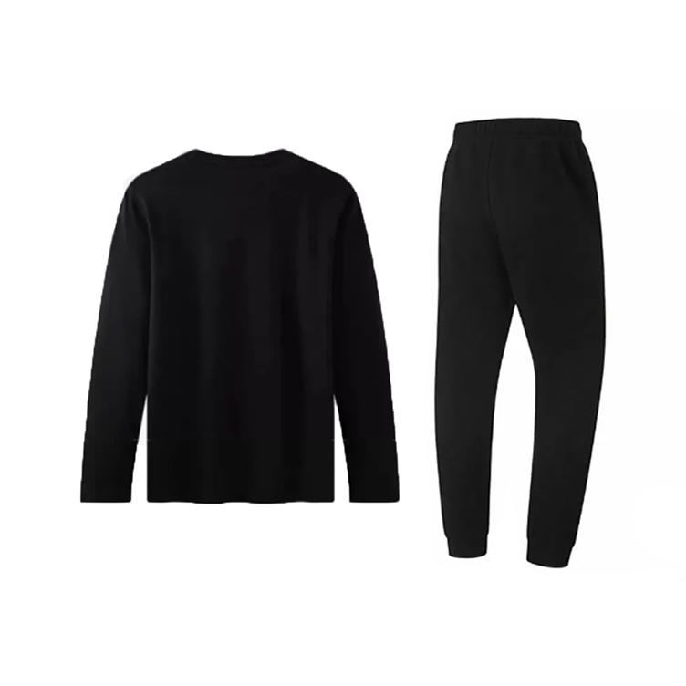 Li Ning Plain Simple Breathable Versatile Round Neck Knitted Long Sleeve T-Shirt Casual Sports Set Unisex Tops Black YTLV059-1+AKLUA73-4