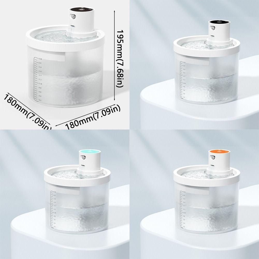 2.2L Capacity Pet Water Fountain Motion Sensor Ultra Quiet Cat Water Dispenser Filtering USB Rechargeable Smart Cat Fountain