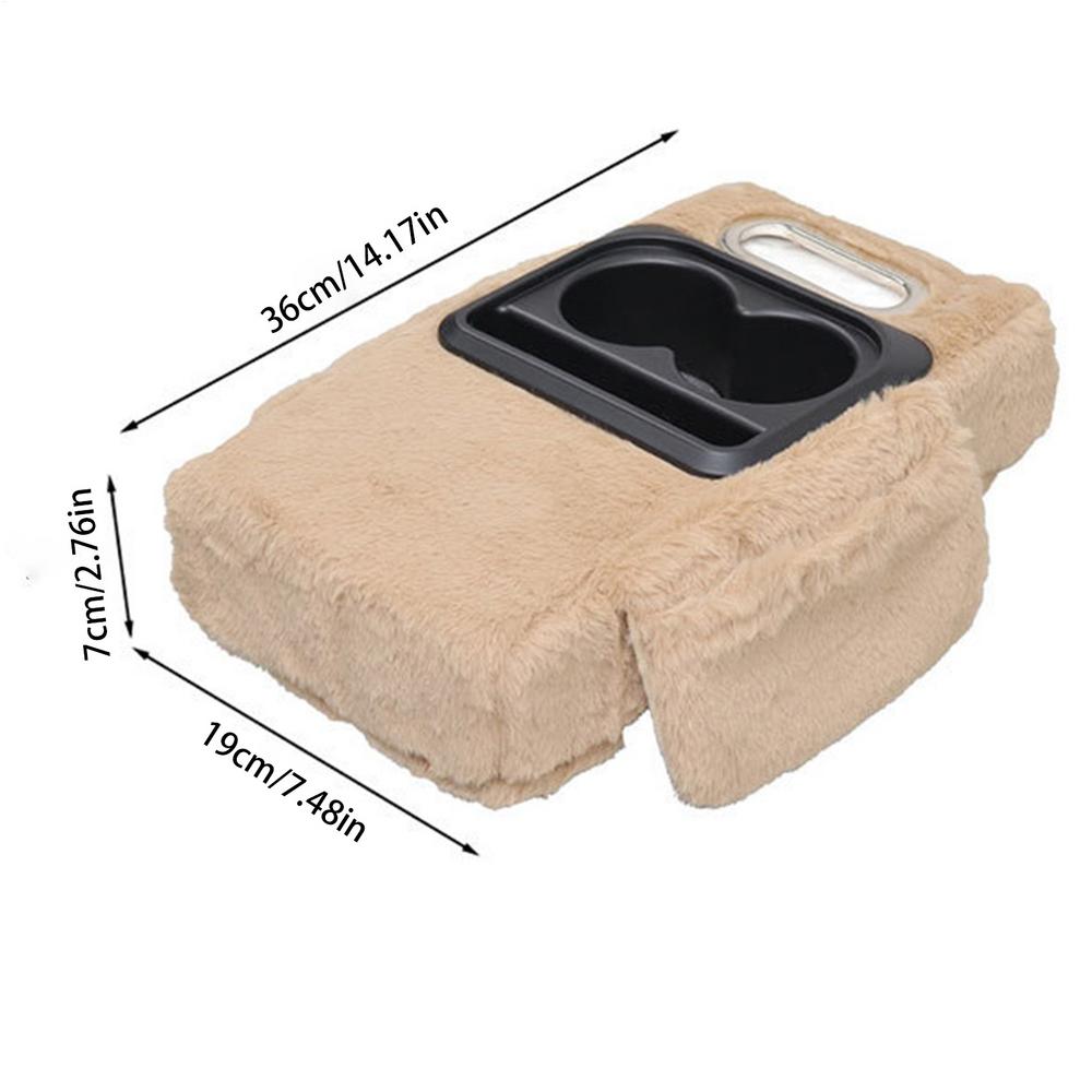 Car Arm Rest Cover Pad Plush Protector Cover Auto Armrest Protector For Car Interior Truck Automobile SUV Center Console Winter