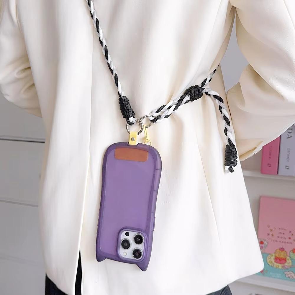 Braided Chain Mobile Phone Crossbody Lanyard Anti-lost Heart Crossbody Phone Strap