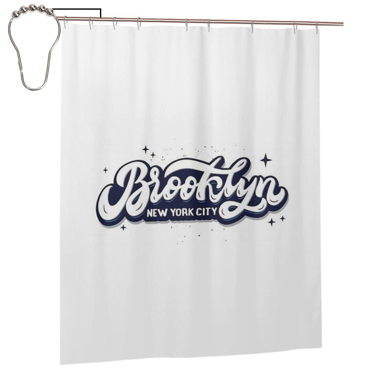 

Brooklyn New York Shower Curtain Bathroom Polyester Waterproof Bath Curtains With Hooks W60H190(CM)-1 Pcs
