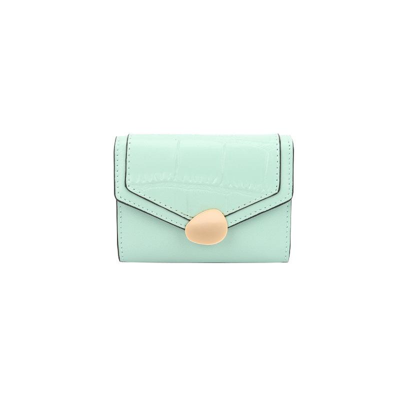 

Женский кошелек для монет из натуральной кожи с зернистостью камня, противоугонный держатель для кредитных карт, многофункциональный держатель для удостоверения личности на несколько карт зелёный