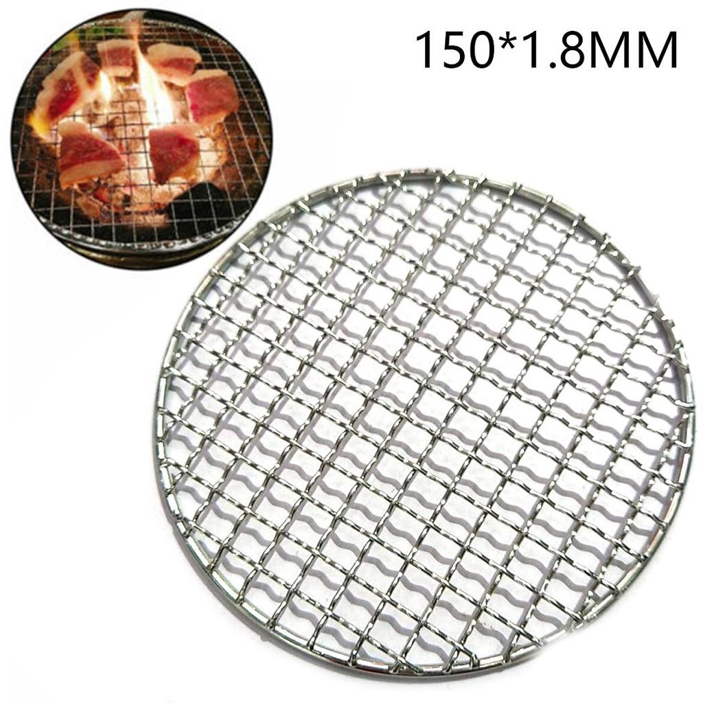 Round Barbecue Grill Mesh Wire Net Stainless Steel Racks Grid Grate Picnic