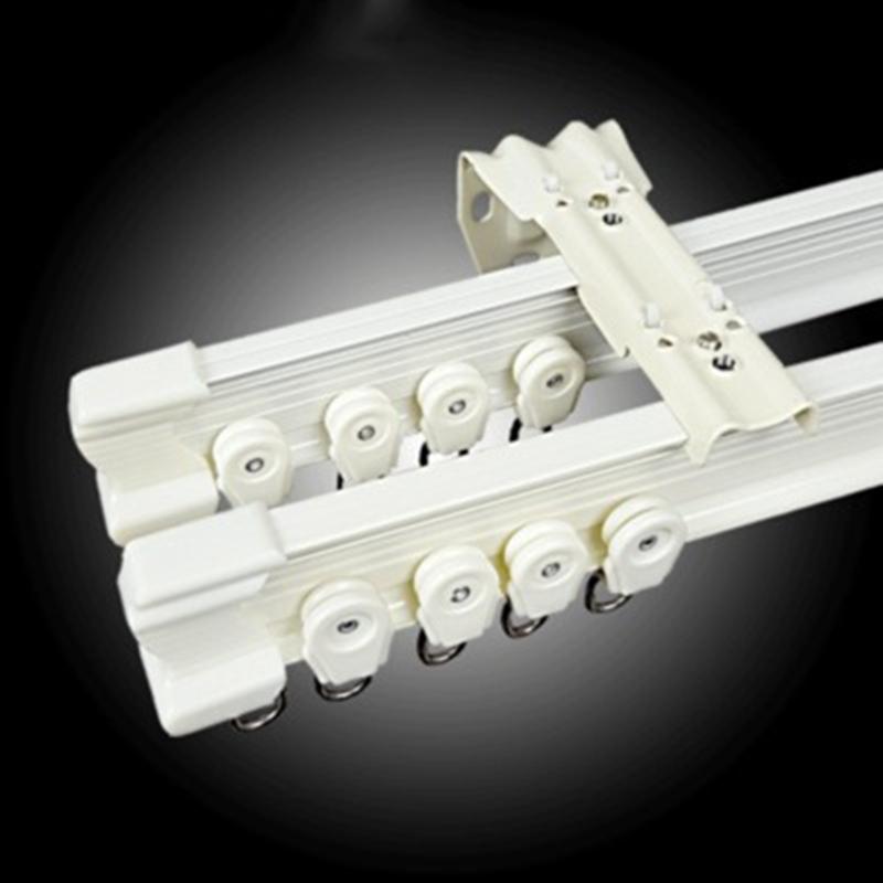1-3 Meter Double Curtain Track Curved Rail Balcony Window Slide Rail Roman Bar Guide Rail Bendable Curtain Track Pole Accessory (as the picture,1 Meter)