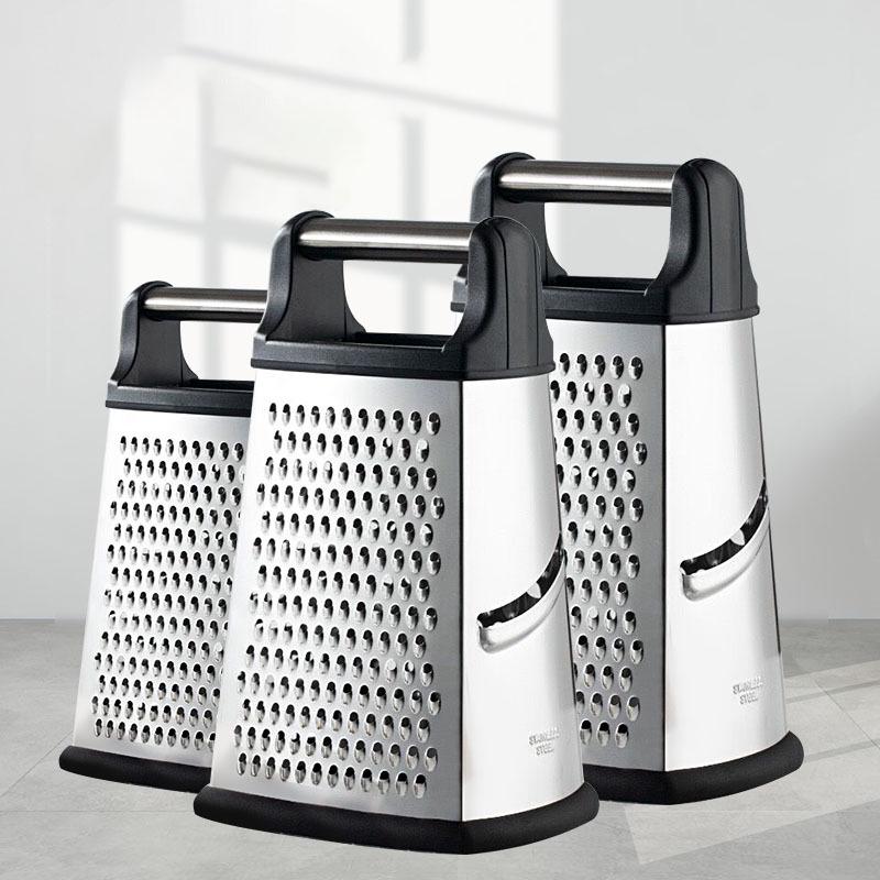 Stainless Steel Multi-Functional 4-Sided Grater and Peeler for Melons, Fruits, Ginger, Garlic, and Cheese