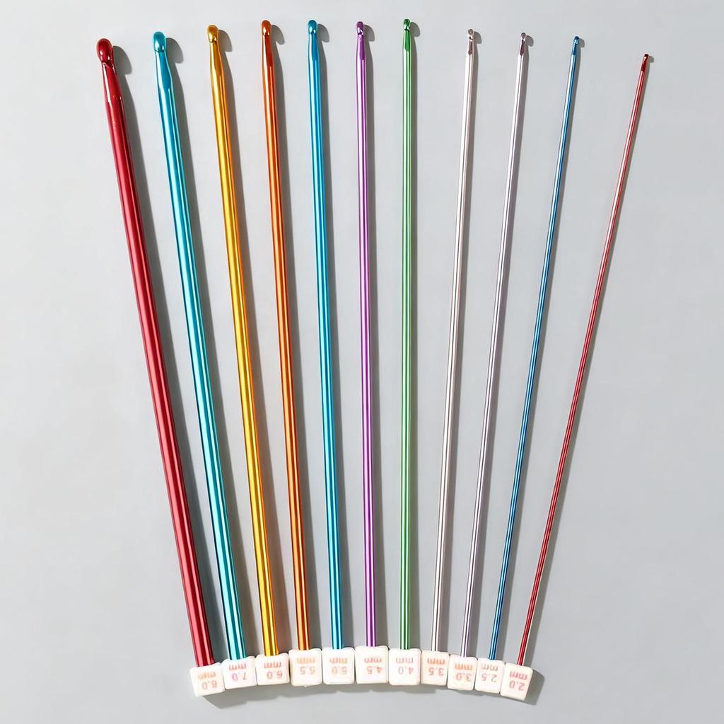 Afghanistan Handmade Aluminum Crochet & Knitting Needle Set with Wool Yarn