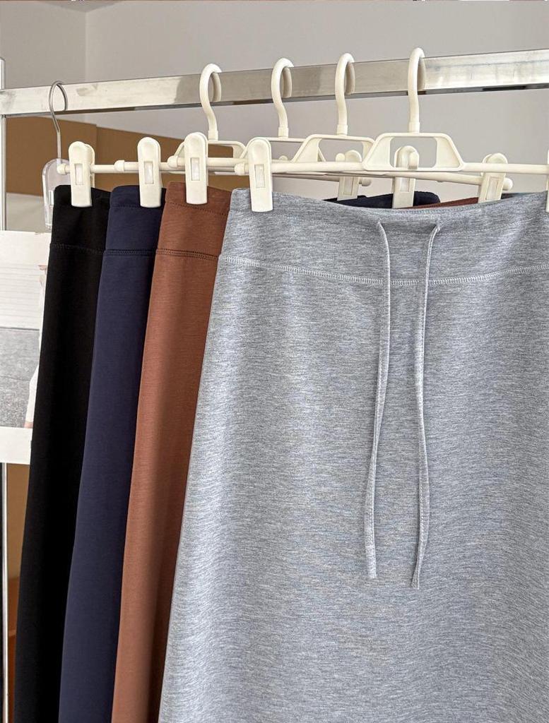Autumn 2026 Casual Drawstring High Waist Slimming Slit Pencil Skirt