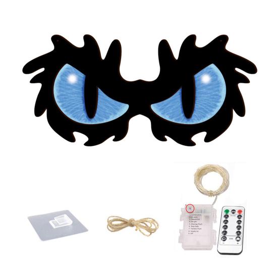 Halloween LED Eye Light Decoration Large Wooden Glowing Flashing Eye Light with 8 Color Modes for Bushes Trees Windows Yard Halloween Decor