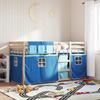 VidaXL Bunk Bed with Blue Curtains 90x200 Cm Solid Pine Wood, Bed, Bed Frame, Low Bunk Bed, Bedroom Furniture To 3283929