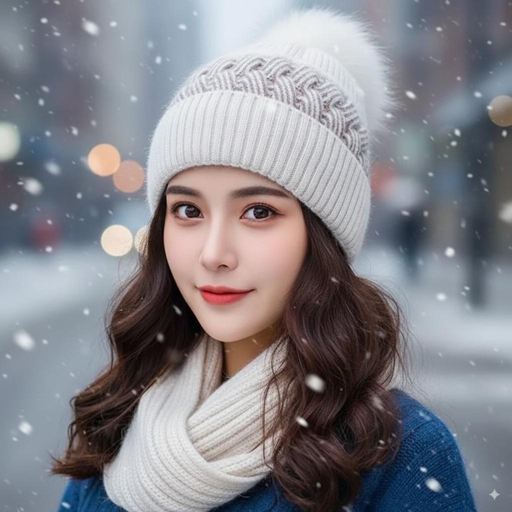 Hats, Woolen Hats, Thick Hats, Scarves, Outdoor Hats, Cold Hats, Knitted Hats, Woolen Hats, Necklaces