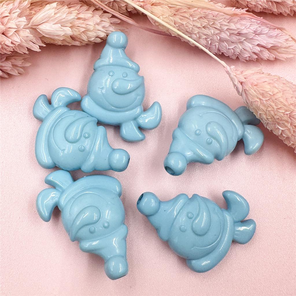 Biżuteria DIY Akcesoria do biżuterii Boże Narodzenie 23,5*32mm Akrylowe koraliki Jednolity kolor Do tworzenia bransoletek kolczyków 5 sztuk Materiały koralikowe Akcesoria bałwanka