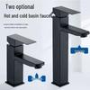 OEING Tall Black Square Stainless Steel Basin Faucet