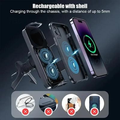 Araba Kablosuz Şarj Cihazı Çift Bobin Katlanır Ekran Araba Havalandırma Montaj Tutucu 15W Hızlı Kablosuz Şarj Samsung Galaxy Z 4 3 Fold Flip İçin