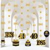 Pre-Strung Black Gold 40th Birthday Decorations for Men Women, Glitter Star Twinkle Number 40 Years Old Vintage 1985 Hanging Streamer Banner Happy