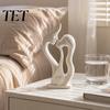 Romantic Couple Sculptures for Bedroom Abstract Figurine, Modern Minimalist Lover Statue Home Decor, Love Sculpture Ceramic Texture PLA Craft Display