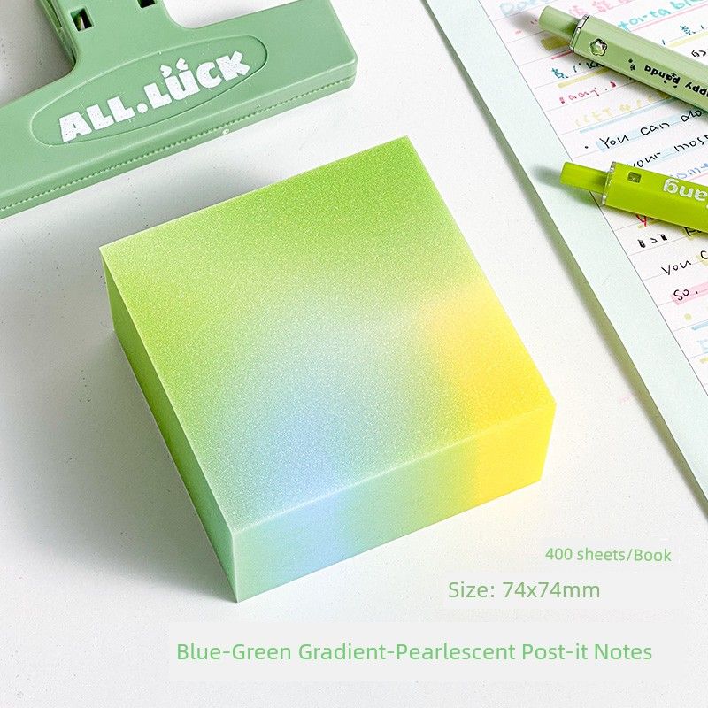 

Третий класс Второй класс Маленький цветной кирпичик Жемчужный Прозрачный Липкий Милый Красивый Липкие заметки для учеников средней школы Заметки Post-It [400 sheets/pearlescent] Blue-green gradient