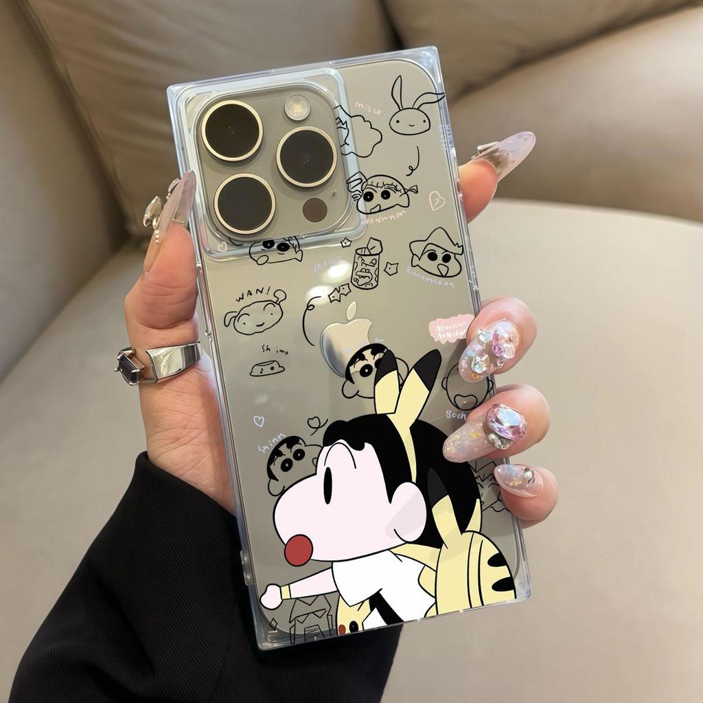 Clear Square Back Tube Case Protection For iPhone 14 Pro Max 12 15 Plus 11 16 ProMax 13 Anti-Oxygen,Pikachu Boy Pattern Casing