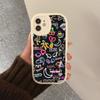 Neon Pattern Phone Case Hard Leather For iPhone 16 15 14 13 12 Mini 11 14 Pro Max Xs X Xr 7 8 Plus Fundas
