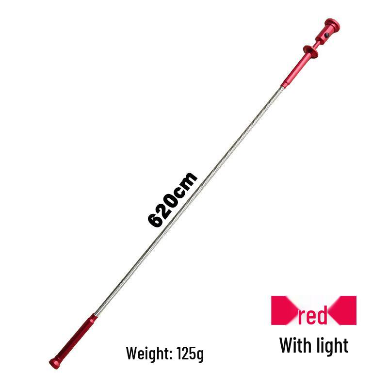 Magnetic Claw Pickup Tool with LED Light & Telescopic, Bendable Design Red 62cm