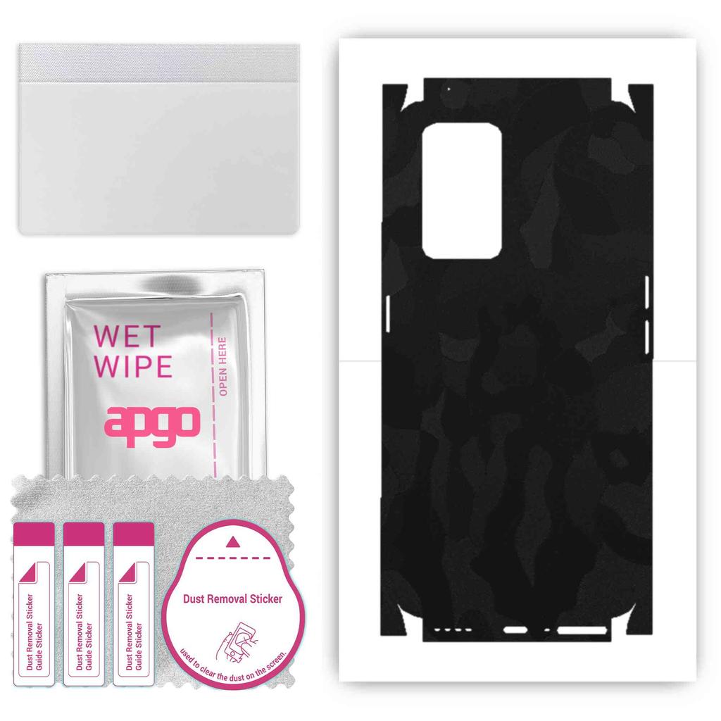 apgo Protective Skin Sticker for the Back+sides Compatible with Realme GT Neo2, Full Wrap Film, Foil, Vinyl - Pattern Black Camo