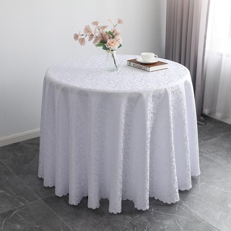 Round Table Cloth Wine Red Polyester Jacquard Tablecloth Tablecloth Wedding Banquets Party Circular Meeting Tablecloth 160cm