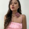 Fashion Trend Mesh Flower Rose Collarbone Chain Temperament Simple Necklace