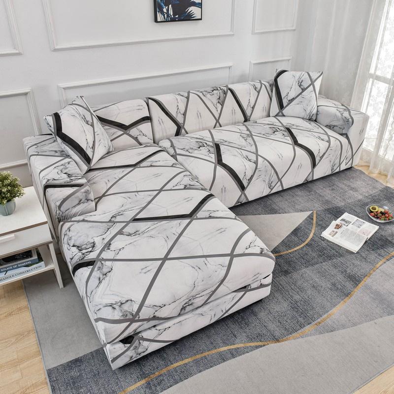 Geometric Sofa Covers For Living Roomastic Corner Couch Cover Sectional Corner L Shaped Chaise Longue Slipcover Funda De Sofá