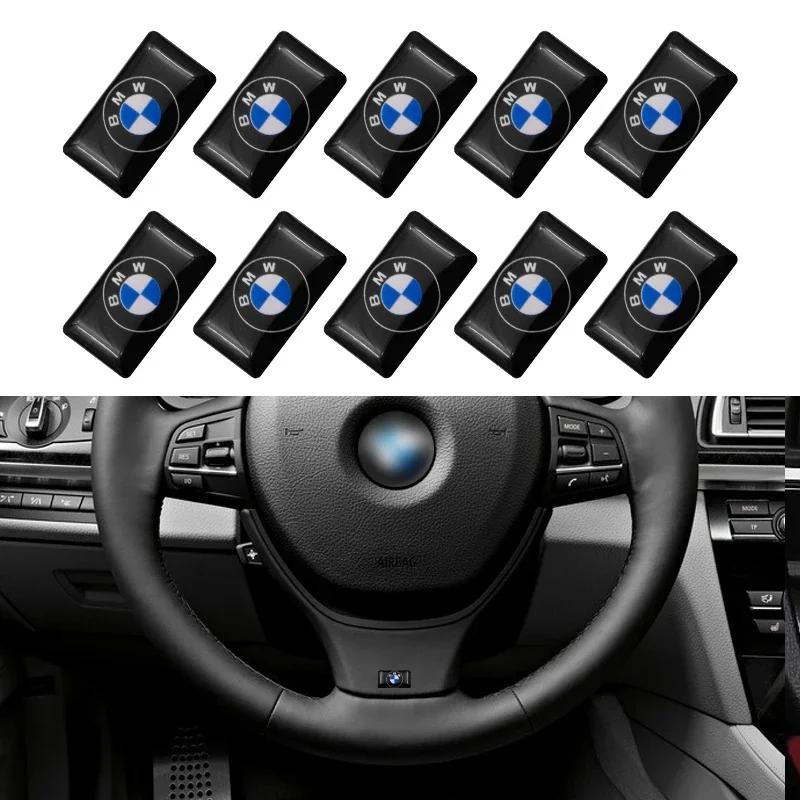 10 pcs Car styling For Bmw e46 e90 e60 e39 f30 e36 f10 f20 e87 e92 e30 e91 X1 Car steering wheel sticker Car Emblem Badge Sticke