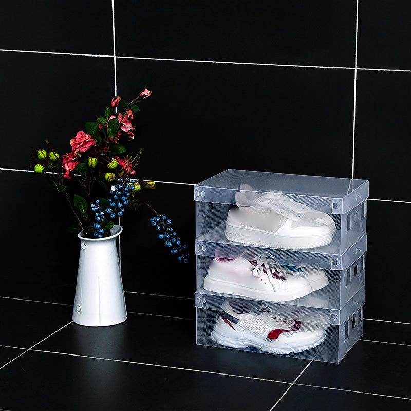 1/5Pcs Plastic Shoe Box Transparent Clear Storage Boxes Foldable Shoes Case Holder Shoes Organizer Cases Boxes