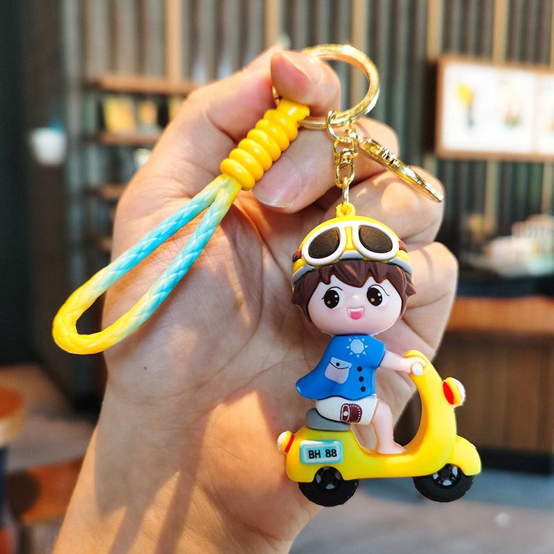 Cartoon Tram Couple Keychain Creative Bag Doll Cute Car Keyring Gift Small Gift Kawaii Cute Personalized Gifts Y2k Fashion Toys