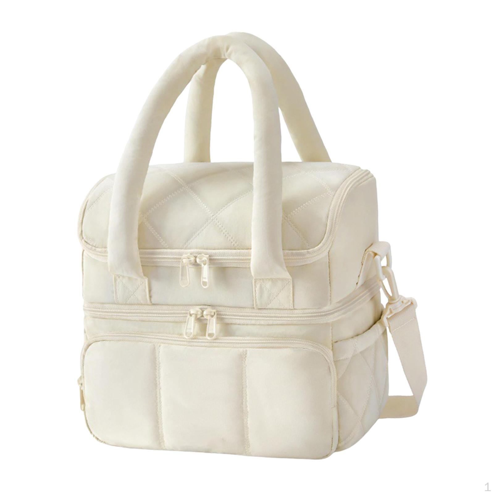 

Lunch Box Adjustable Strap Shoulder Bag for Hiking Outdoor Sports Beach Office бежевий