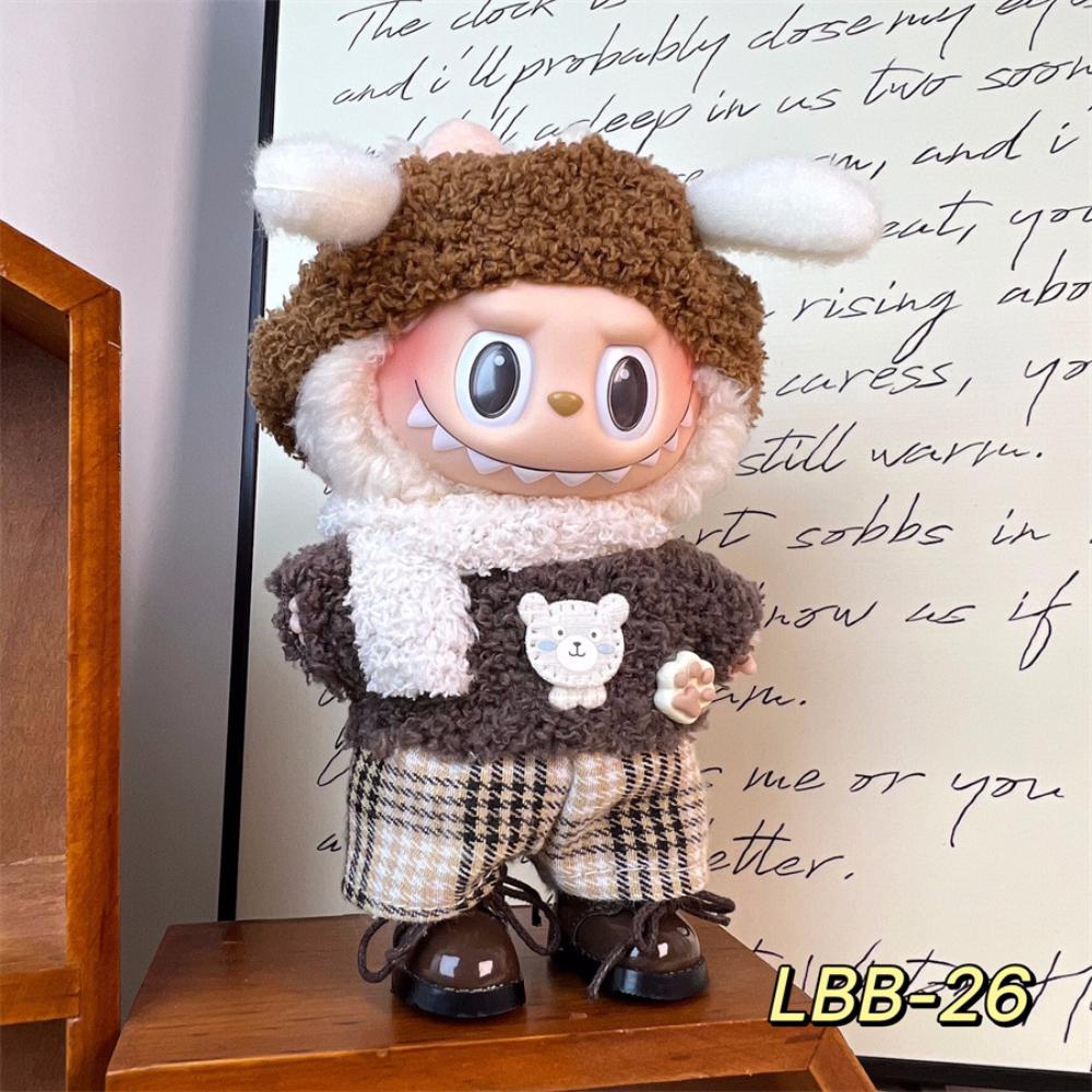 Cute Fashion Clothes Set 17cm Blind Box Doll Dress Up Accessories 1.0 2.0 3.0 For Labubu [No Doll,Only Clothes]