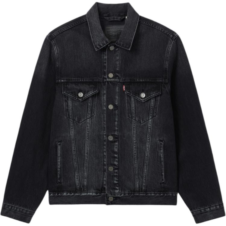 Levis Embroidered Print Loose Denim Jacket Men Jackets Smoke-Gray 0016Z-0000