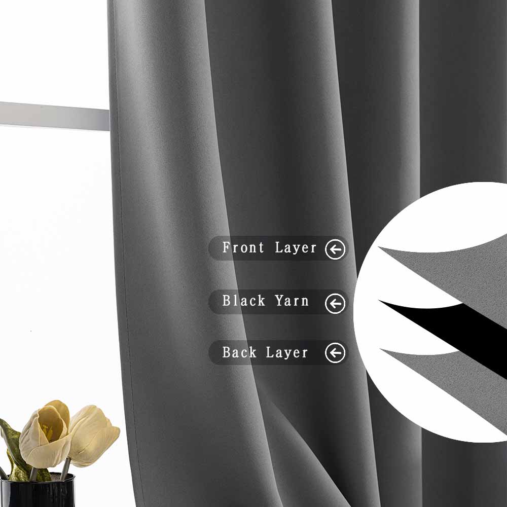 1PC Solid Color Thickened 95% Blackout Curtains High Precision Thermal Insulated Window Drapes Home Decor