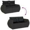 Vidaxl 6-Cz. Set di Mobili da Giardino con Cuscini, Polyrattan Nero