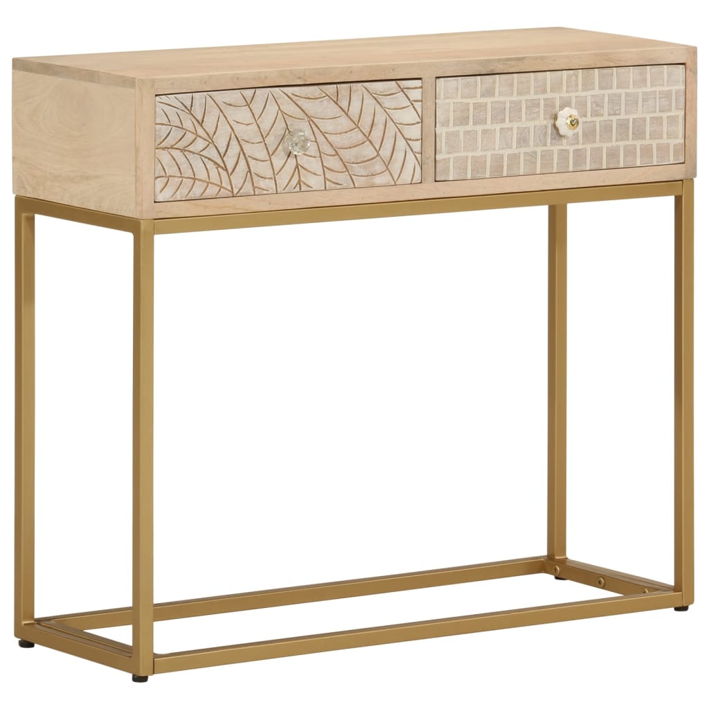 Console Table 90x30x76 cm Solid Mango Wood and Iron