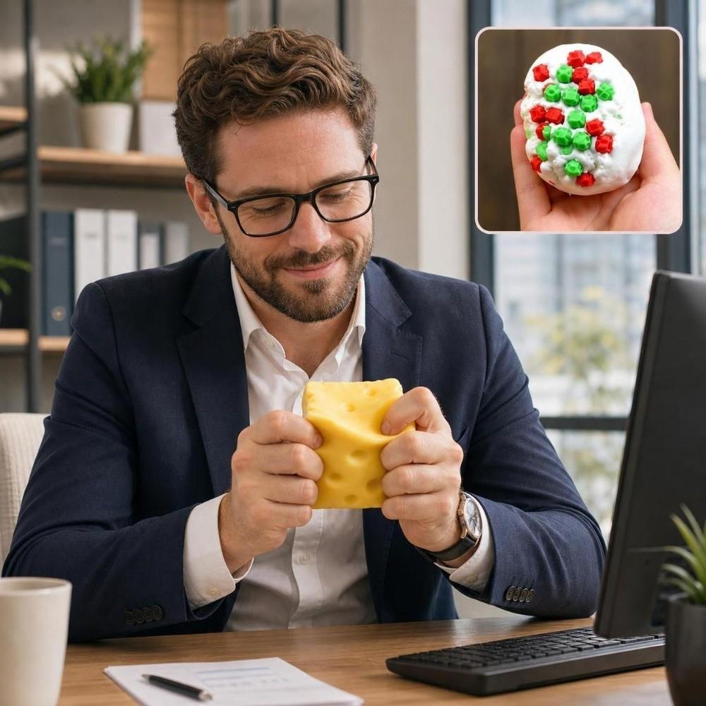 5/7cm Cheese Squeezed Cube Sound Effects TPR Fidget Toy Cheese Stress Ball  Children's Gifts